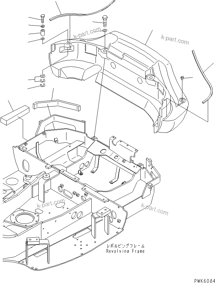 Komatsu parts book diagram for PC45R-8 S/N 5001-UP: COUNTER WEIGHT (FOR QUICK BREAKER)