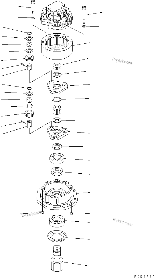Komatsu parts book diagram for PC45R-8 S/N 5001-UP: SWING MACHINERY (MACHINERY)