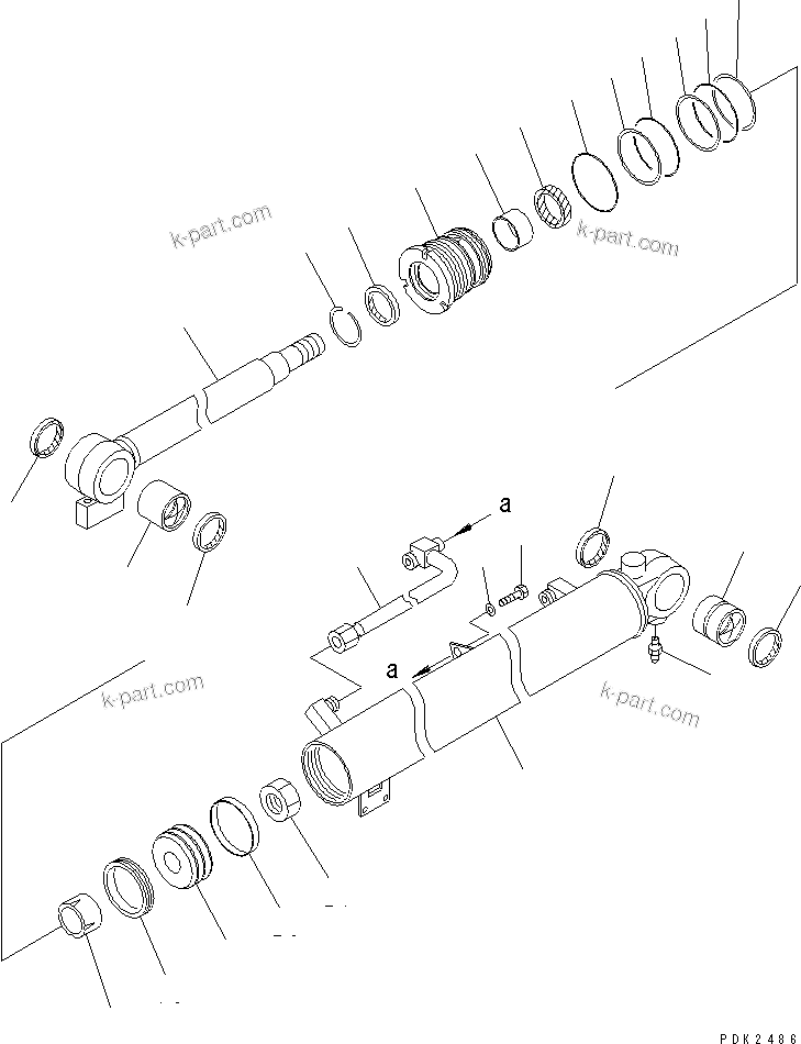 Komatsu parts book diagram for PC45R-8 S/N 5001-UP: BOOM CYLINDER (CROSS LINK TYPE)
