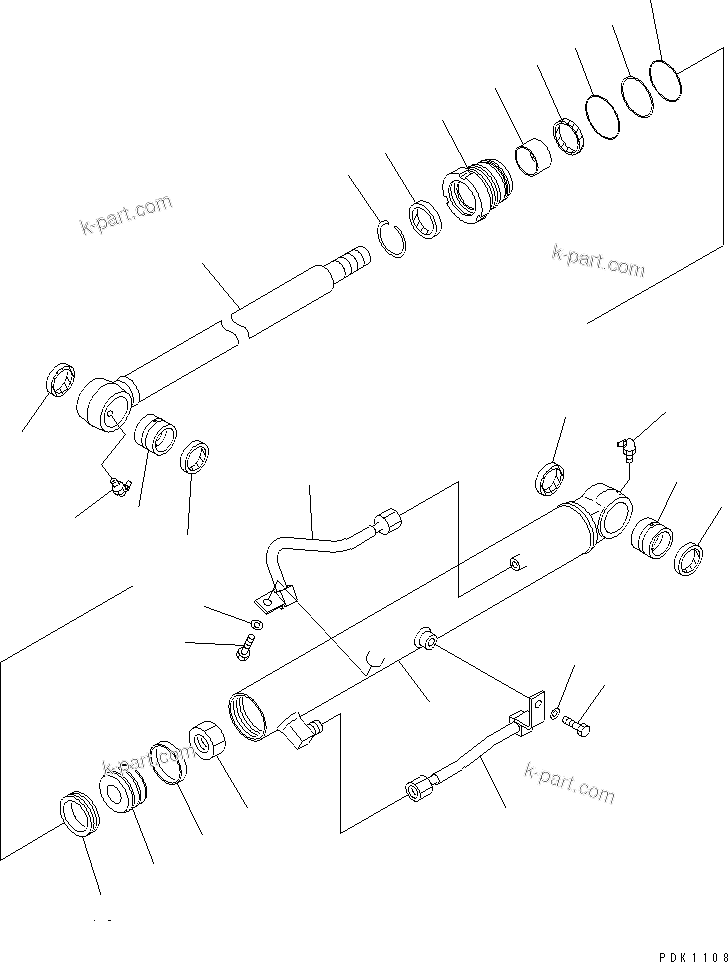 Komatsu parts book diagram for PC45R-8 S/N 5001-UP: BUCKET CYLINDER