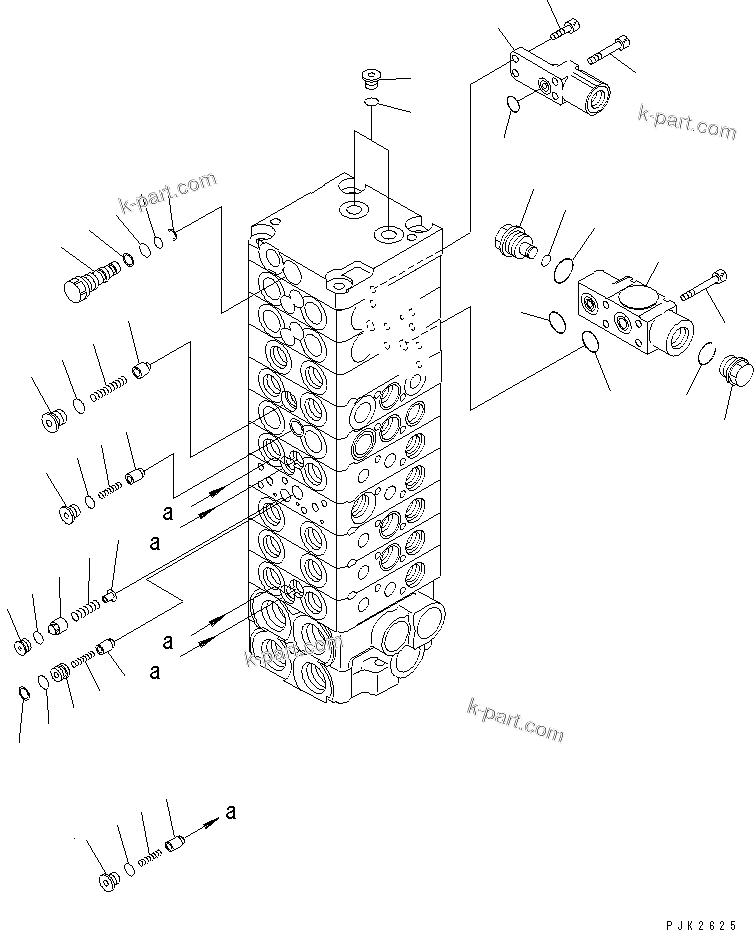 Komatsu parts book diagram for PC45R-8 S/N 5001-UP: MAIN VALVE (10-VALVE) (10/19)