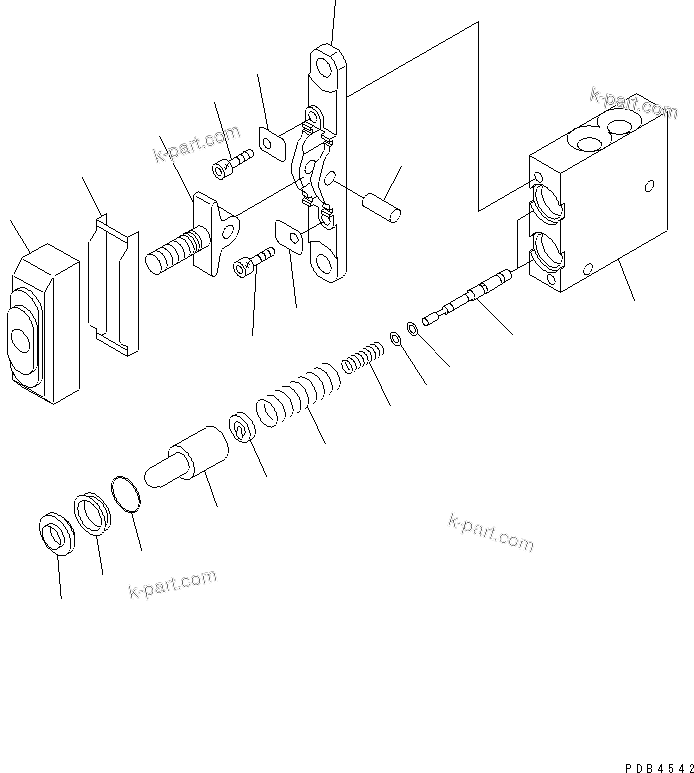 Komatsu parts book diagram for PC45R-8 S/N 5001-UP: PPC VALVE (FOR REAR ATTACHMENT)
