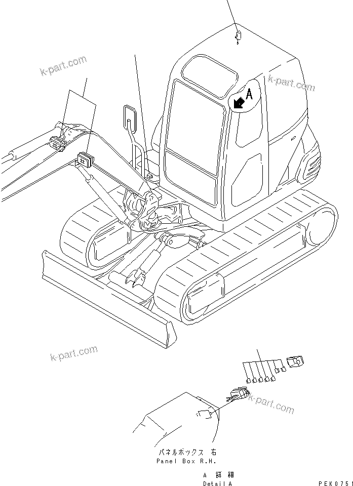 Komatsu parts book diagram for PC45R-8 S/N 5001-UP: LAMP AND FUSE