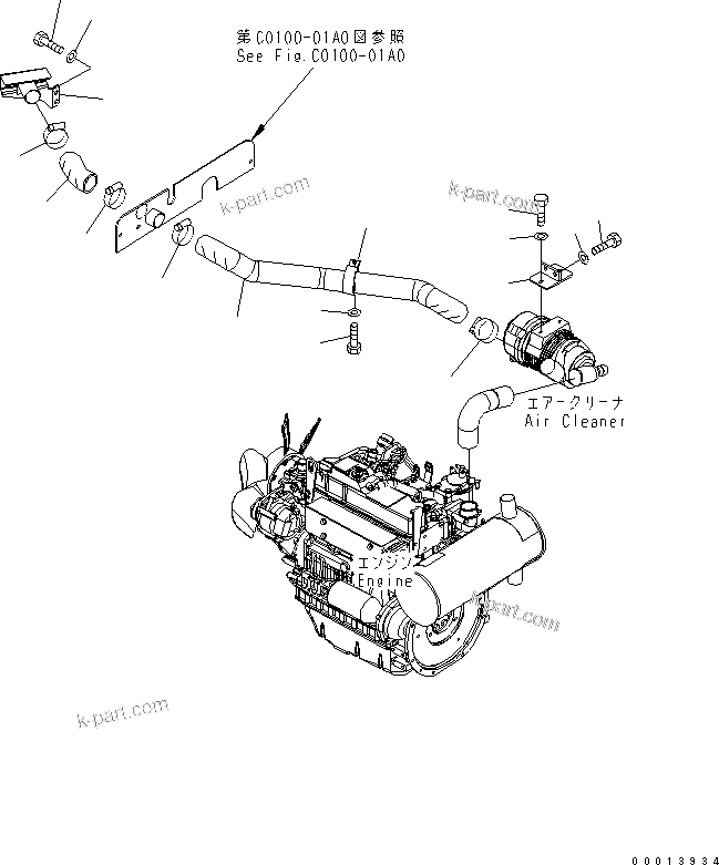 Komatsu parts book diagram for PC50MR-2 S/N 5001-UP (For North America): EXHAUST (EXCEPT JAPAN)