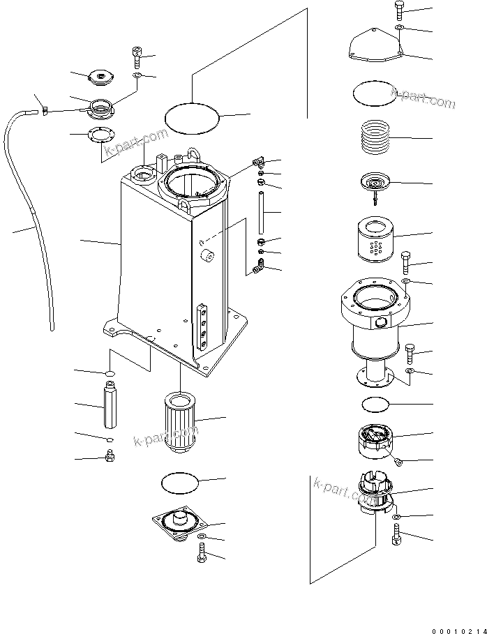 Komatsu parts book diagram for PC50MR-2 S/N 5001-UP (For North America): HYDRAULIC TANK (TANK)