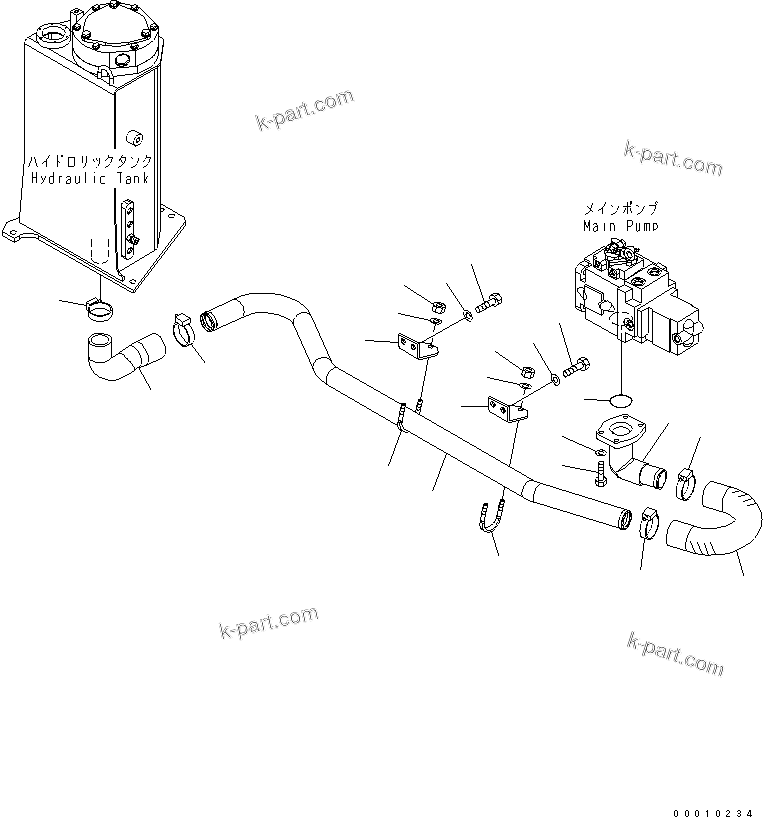 Komatsu parts book diagram for PC50MR-2 S/N 5001-UP (For North America): SUCTION LINE
