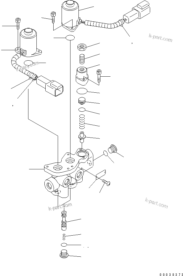 Komatsu parts book diagram for PC50MR-2 S/N 5001-UP (For North America): P.P.C. MAIN LINE (SOLENOID VALVE INNER PARTS)