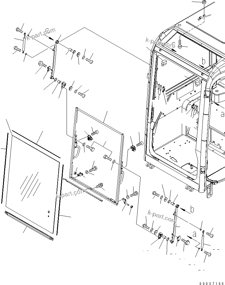 Komatsu parts book diagram for PC50MR-2 S/N 5001-UP (For North America): OPERATOR'S CAB (2/8) (FRONT WINDOW)(#5771-)