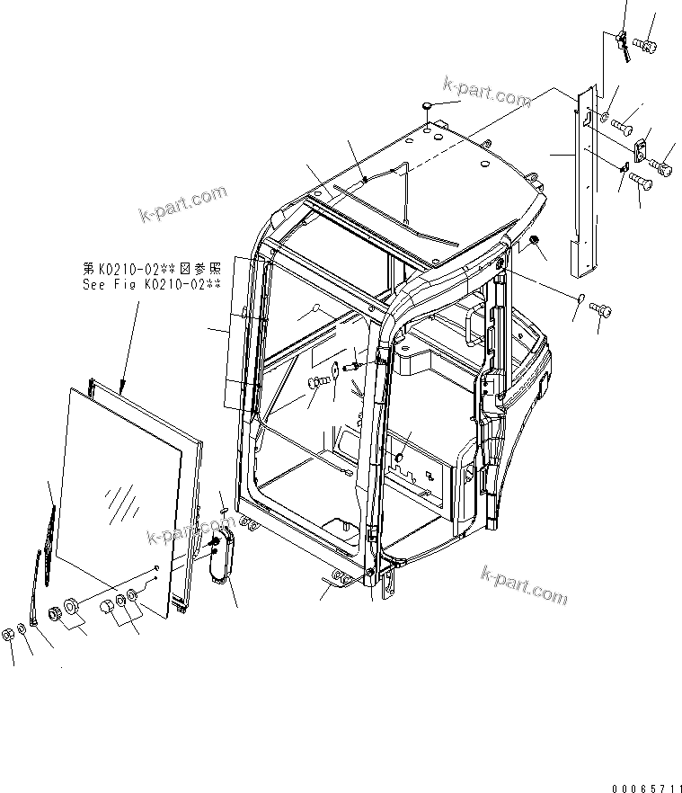 Komatsu parts book diagram for PC50MR-2 S/N 5001-UP (For North America): OPERATOR'S CAB (7/8) (CAB ELECTRICAL PART)