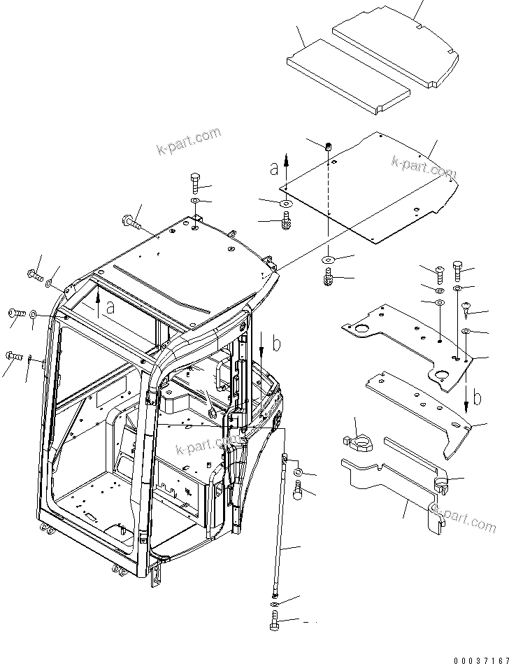 Komatsu parts book diagram for PC50MR-2 S/N 5001-UP (For North America): OPERATOR'S CAB (8/8) (CAB RELATED PART)(#5771-)