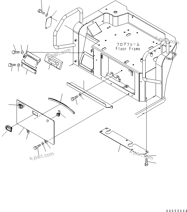 Komatsu parts book diagram for PC50MR-2 S/N 5001-UP (For North America): OPERATOR'S CAB (COVER) (FOR POWER ANGLE)(#7183-)