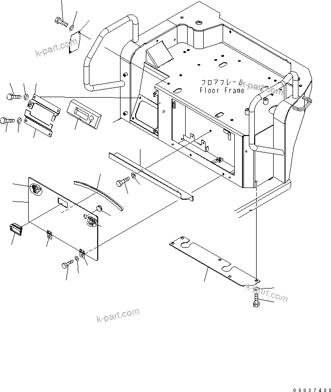 Komatsu parts book diagram for PC50MR-2 S/N 5001-UP (For North America): OPERATOR'S CAB (COVER) (FOR P.A. ? WITH AIR CONDITIONER)(#6004-)