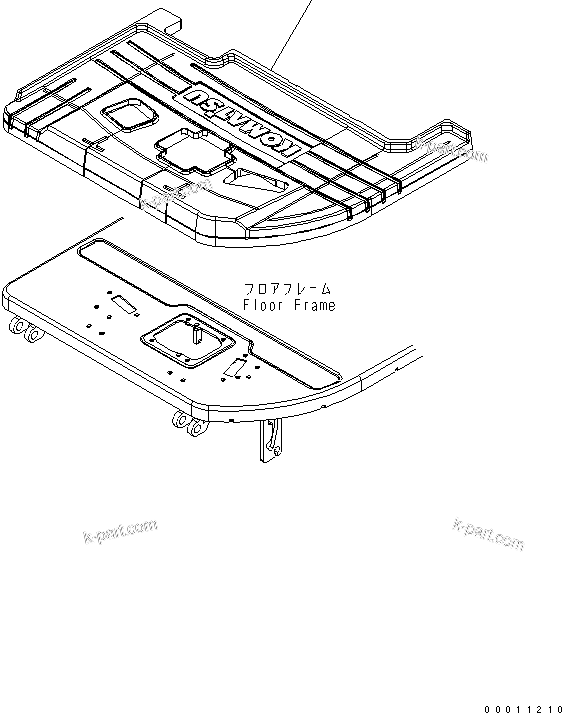 Komatsu parts book diagram for PC50MR-2 S/N 5001-UP (For North America): FLOOR MAT (FOR CANOPY)