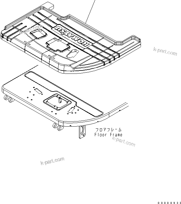 Komatsu parts book diagram for PC50MR-2 S/N 5001-UP (For North America): FLOOR MAT (FOR CANOPY AND 1-ATTACHMENT)