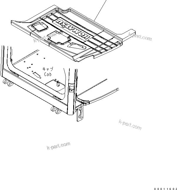 Komatsu parts book diagram for PC50MR-2 S/N 5001-UP (For North America): FLOOR MAT (FOR CAB AND AIR CONDITIONER)