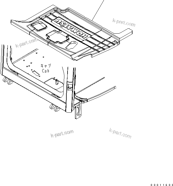 Komatsu parts book diagram for PC50MR-2 S/N 5001-UP (For North America): FLOOR MAT (FOR CAB AND 1-ATTACHMENT AND AIR CONDITIONER)