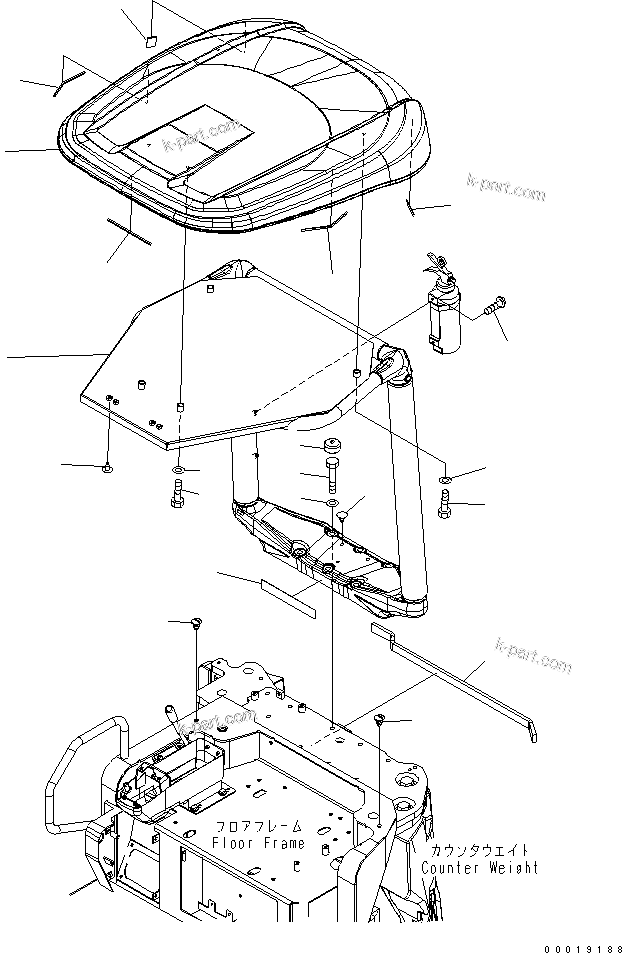 Komatsu parts book diagram for PC50MR-2 S/N 5001-UP (For North America): CANOPY