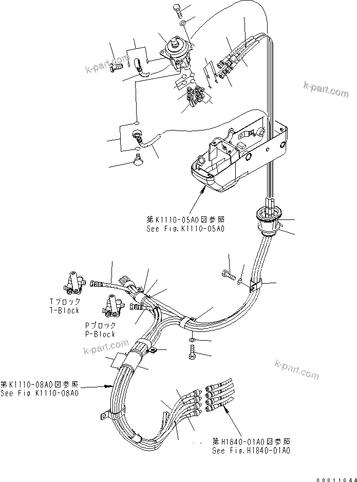 Komatsu parts book diagram for PC50MR-2 S/N 5001-UP (For North America): FLOOR FRAME (PIPING L.H.) (CANOPY)