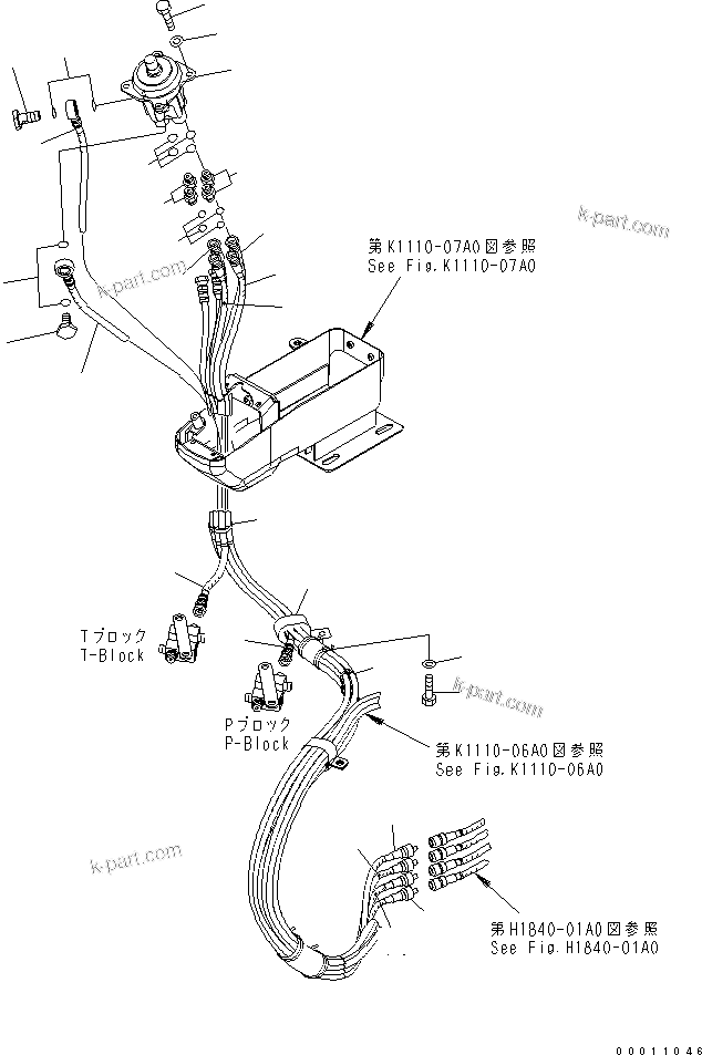 Komatsu parts book diagram for PC50MR-2 S/N 5001-UP (For North America): FLOOR FRAME (PIPING R.H.) (CANOPY)