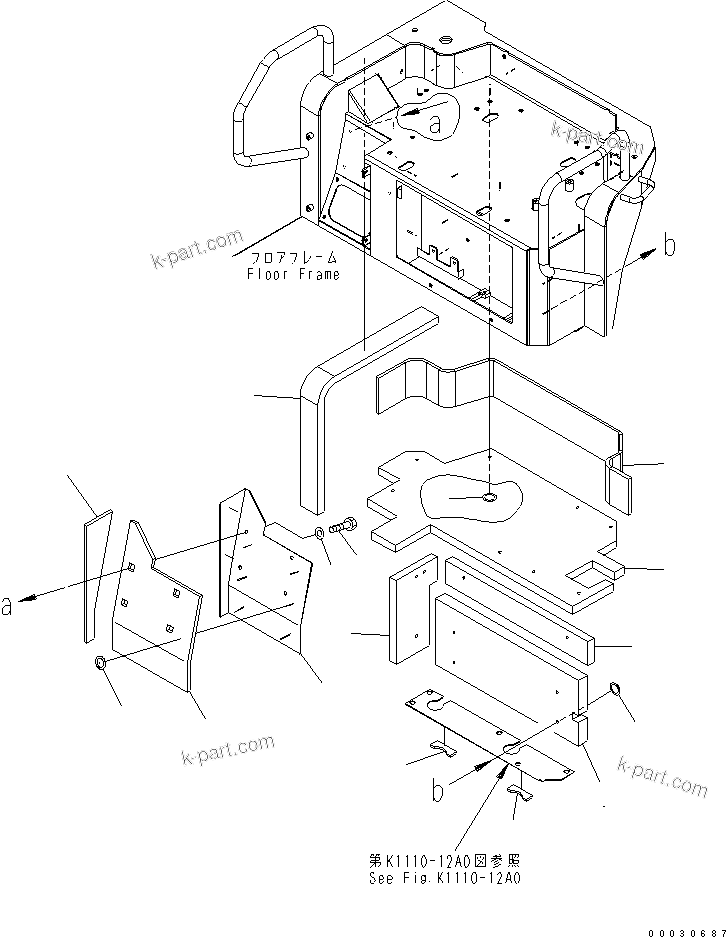 Komatsu parts book diagram for PC50MR-2 S/N 5001-UP (For North America): FLOOR FRAME (SHEET) (CANOPY) (FOR NORTH AMERICA)(#5587-8549)