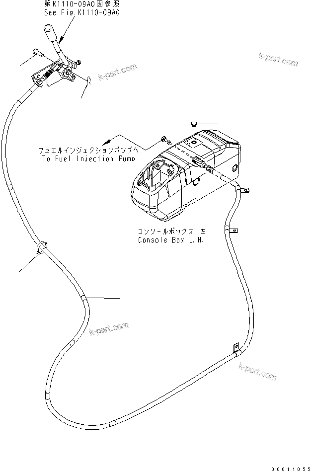 Komatsu parts book diagram for PC50MR-2 S/N 5001-UP (For North America): FLOOR FRAME (HEATER SWITCH CAP) (CANOPY)