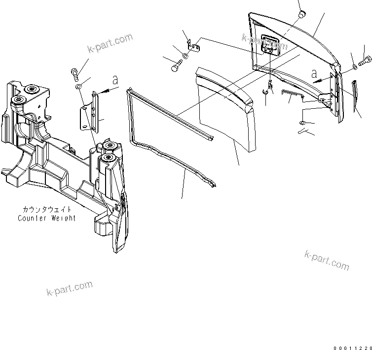Komatsu parts book diagram for PC50MR-2 S/N 5001-UP (For North America): HOOD