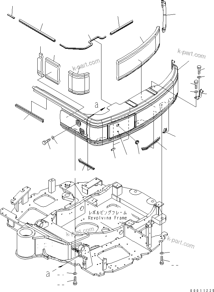 Komatsu parts book diagram for PC50MR-2 S/N 5001-UP (For North America): SIDE COVER (L.H.)