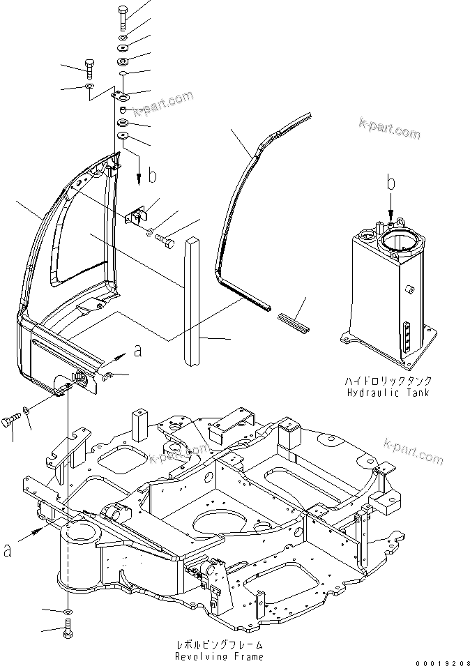 Komatsu parts book diagram for PC50MR-2 S/N 5001-UP (For North America): SIDE COVER (R.H.)