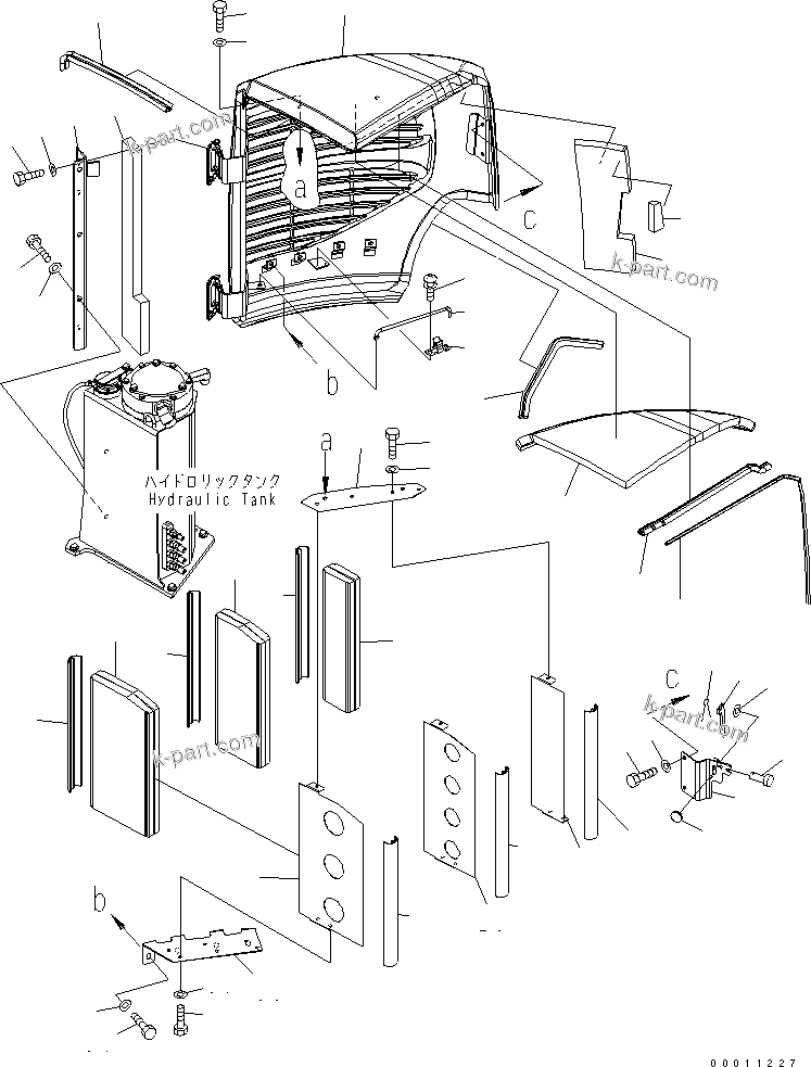 Komatsu parts book diagram for PC50MR-2 S/N 5001-UP (For North America): SIDE COVER (R.H.) (2/2)(#5001-6094)