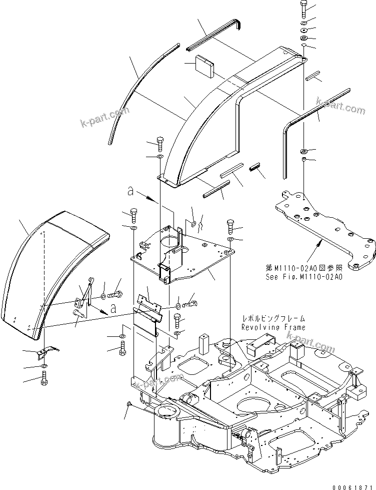 Komatsu parts book diagram for PC50MR-2 S/N 5001-UP (For North America): FRONT COVER (FOR CANOPY) (FOR NORTH AMERICA)(#8550-)