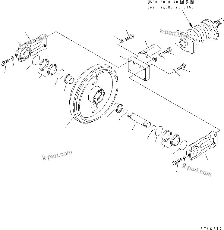 Komatsu parts book diagram for PC50MR-2 S/N 5001-UP (For North America): FRONT IDLER