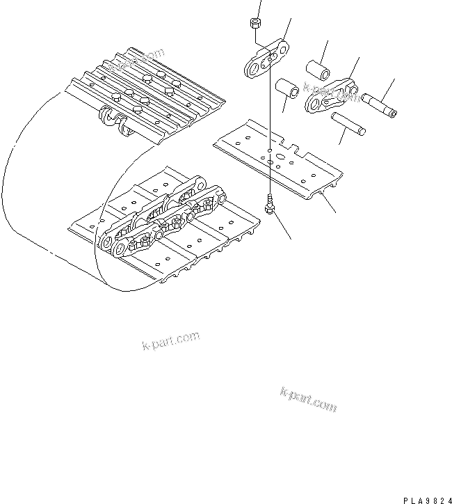 Komatsu parts book diagram for PC50MR-2 S/N 5001-UP (For North America): TRACK SHOE (CITY PAD)