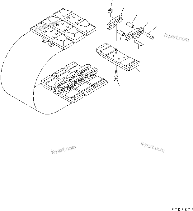 Komatsu parts book diagram for PC50MR-2 S/N 5001-UP (For North America): TRACK SHOE (ROAD LINER)