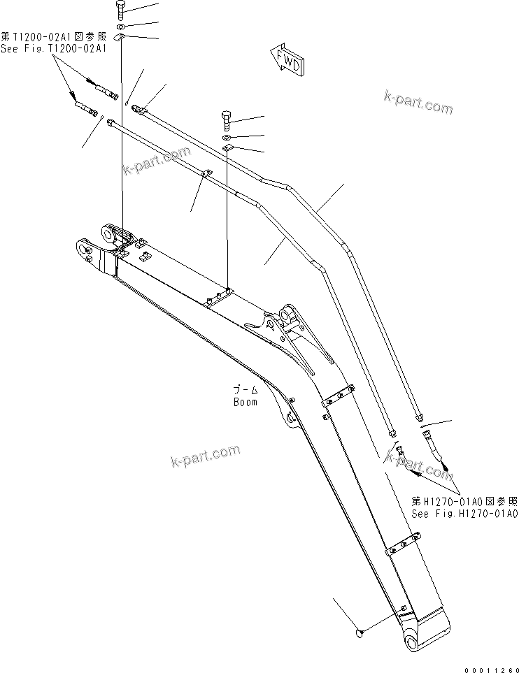 Komatsu parts book diagram for PC50MR-2 S/N 5001-UP (For North America): BOOM (ATTACHMENT LINE)