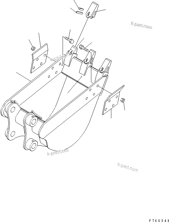 Komatsu parts book diagram for PC50MR-2 S/N 5001-UP (For North America): BUCKET ? 0.11M3 (0.1M3) 500MM WIDTH (VERTICAL PIN TYPE)