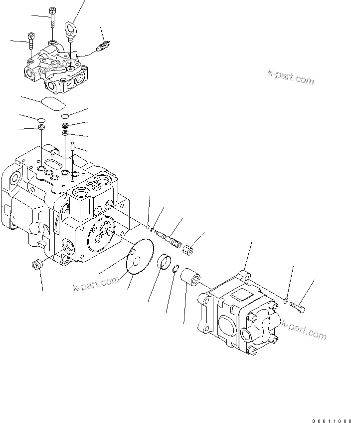 Komatsu parts book diagram for PC50MR-2 S/N 5001-UP (For North America): MAIN PUMP (4/4)
