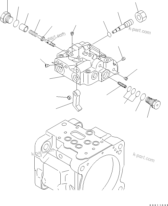 Komatsu parts book diagram for PC50MR-2 S/N 5001-UP (For North America): MAIN PUMP (3/5) (FOR AIR CONDITIONER)