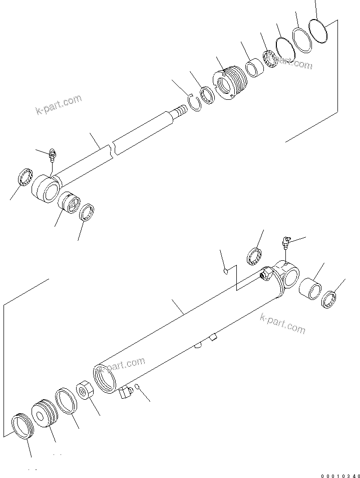 Komatsu parts book diagram for PC50MR-2 S/N 5001-UP (For North America): BOOM SWING CYLINDER