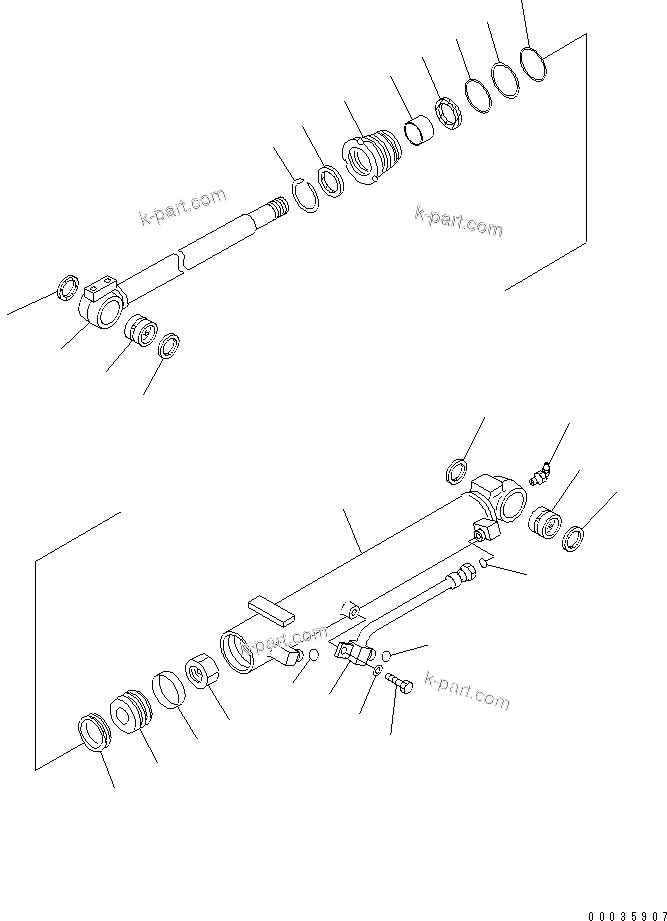 Komatsu parts book diagram for PC50MR-2 S/N 5001-UP (For North America): ANGLE CYLINDER (PA BLADE)