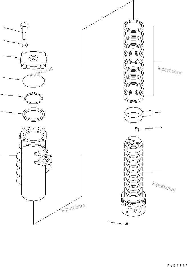 Komatsu parts book diagram for PC50MR-2 S/N 5001-UP (For North America): SWIVEL JOINT (PA BLADE)