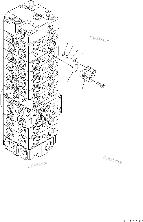 Komatsu parts book diagram for PC50MR-2 S/N 5001-UP (For North America): MAIN VALVE (9-VALVE) (8/22)