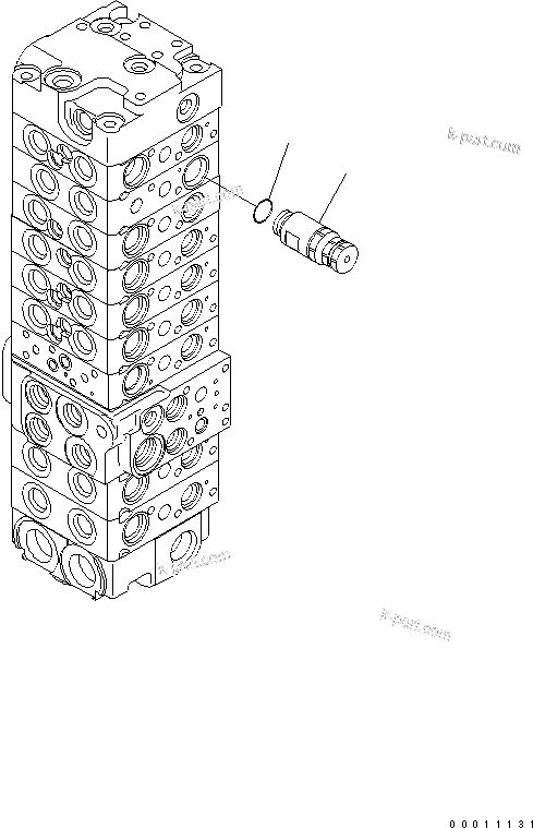 Komatsu parts book diagram for PC50MR-2 S/N 5001-UP (For North America): MAIN VALVE (9-VALVE) (18/22)