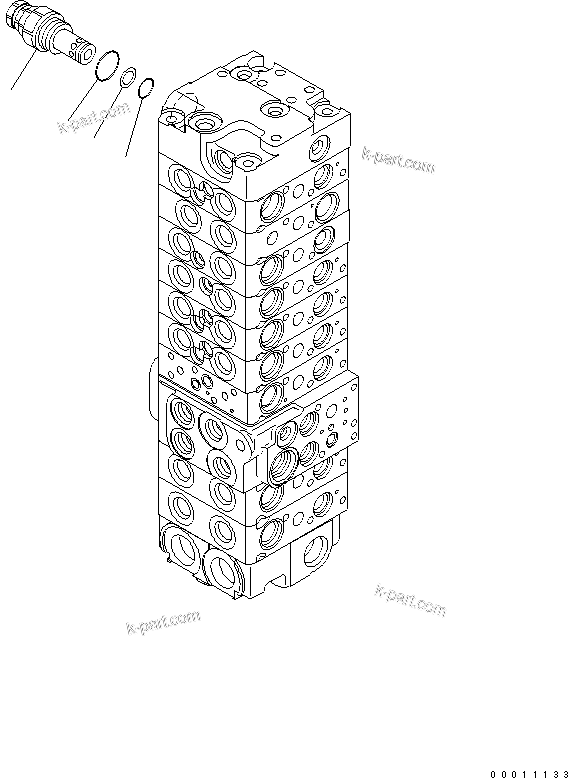 Komatsu parts book diagram for PC50MR-2 S/N 5001-UP (For North America): MAIN VALVE (9-VALVE) (20/22)
