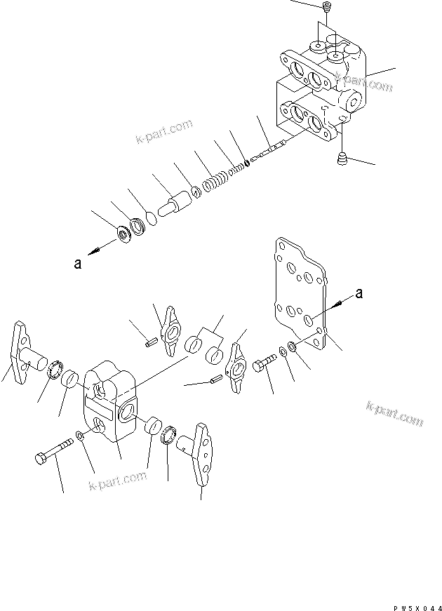 Komatsu parts book diagram for PC50MR-2 S/N 5001-UP (For North America): PPC VALVE (FOR TRAVEL)