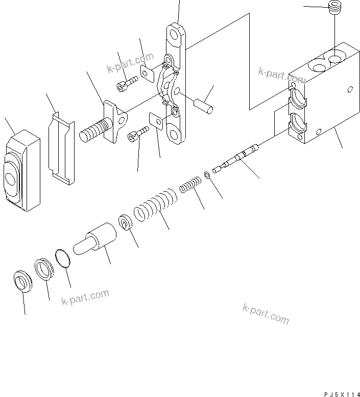 Komatsu parts book diagram for PC50MR-2 S/N 5001-UP (For North America): PPC VALVE (FOR BLADE) (FOR EXCEPT JAPAN)