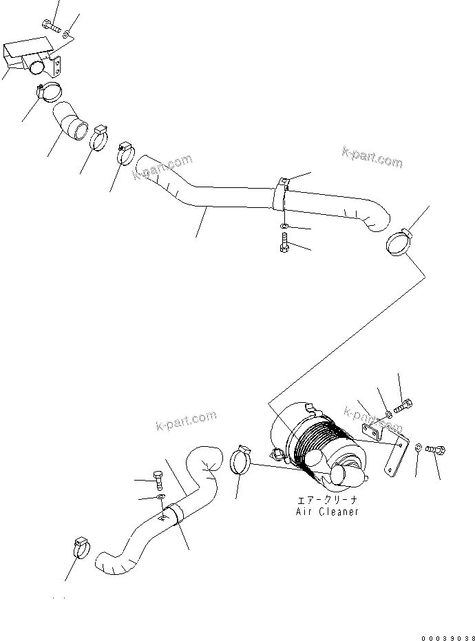 Komatsu parts book diagram for PC50MR-2 S/N 5001-UP (For High Altitude): EXHAUST (HIGH ALTITUDE SPEC.)