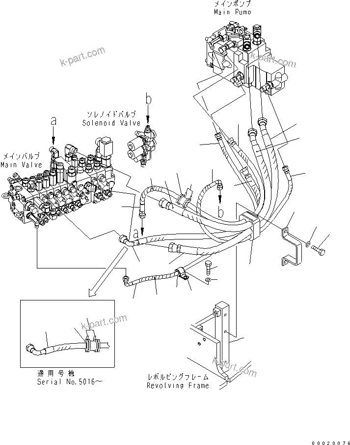Komatsu parts book diagram for PC50MR-2 S/N 5001-UP (For High Altitude): DELIVERY LINE