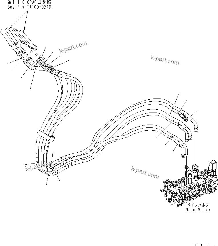 Komatsu parts book diagram for PC50MR-2 S/N 5001-UP (For High Altitude): ACTUATOR LINE (OUTSIDE LINE)
