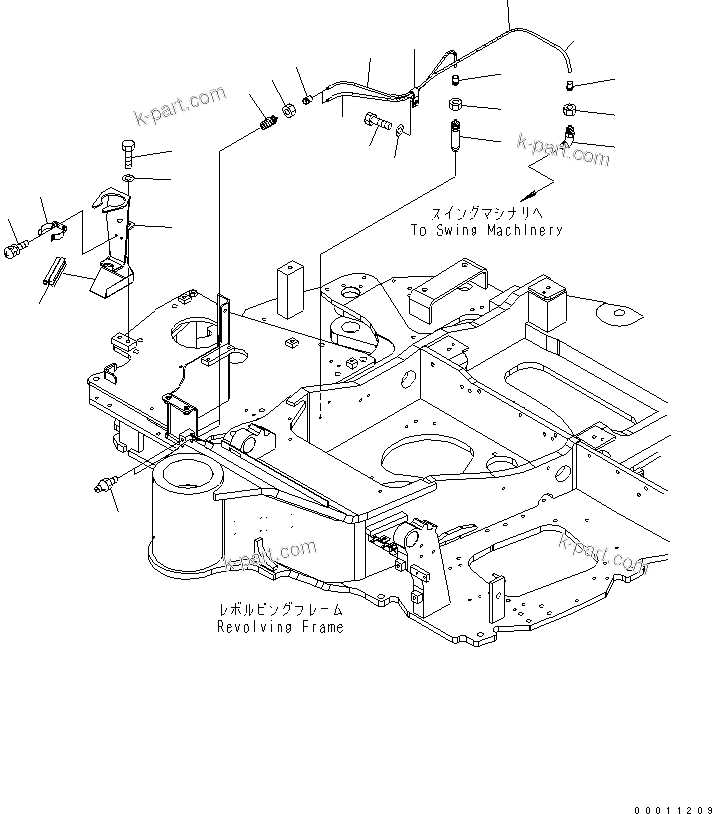 Komatsu parts book diagram for PC50MR-2 S/N 5001-UP (For High Altitude): LUBRICATION LINE