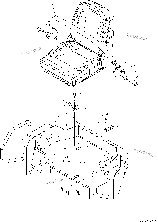 Komatsu parts book diagram for PC50MR-2 S/N 5001-UP (For High Altitude): SEAT BELT